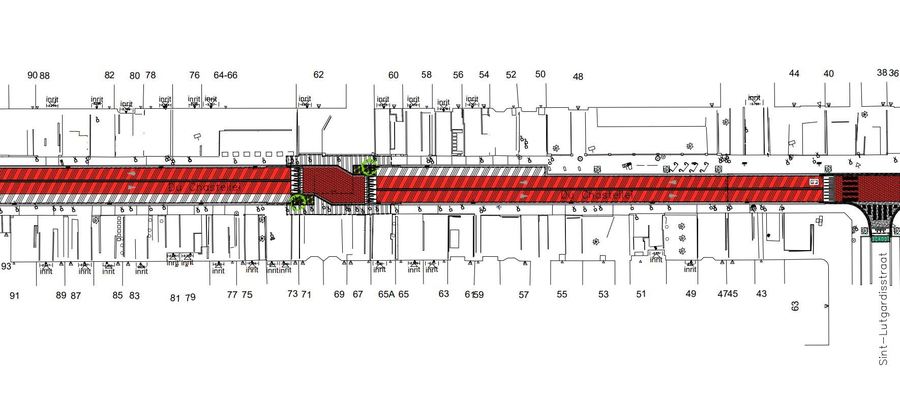 Definitief ontwerp fietsstraat Du Chastellei (nr.91 - Sint-Lutgardisstraat)
